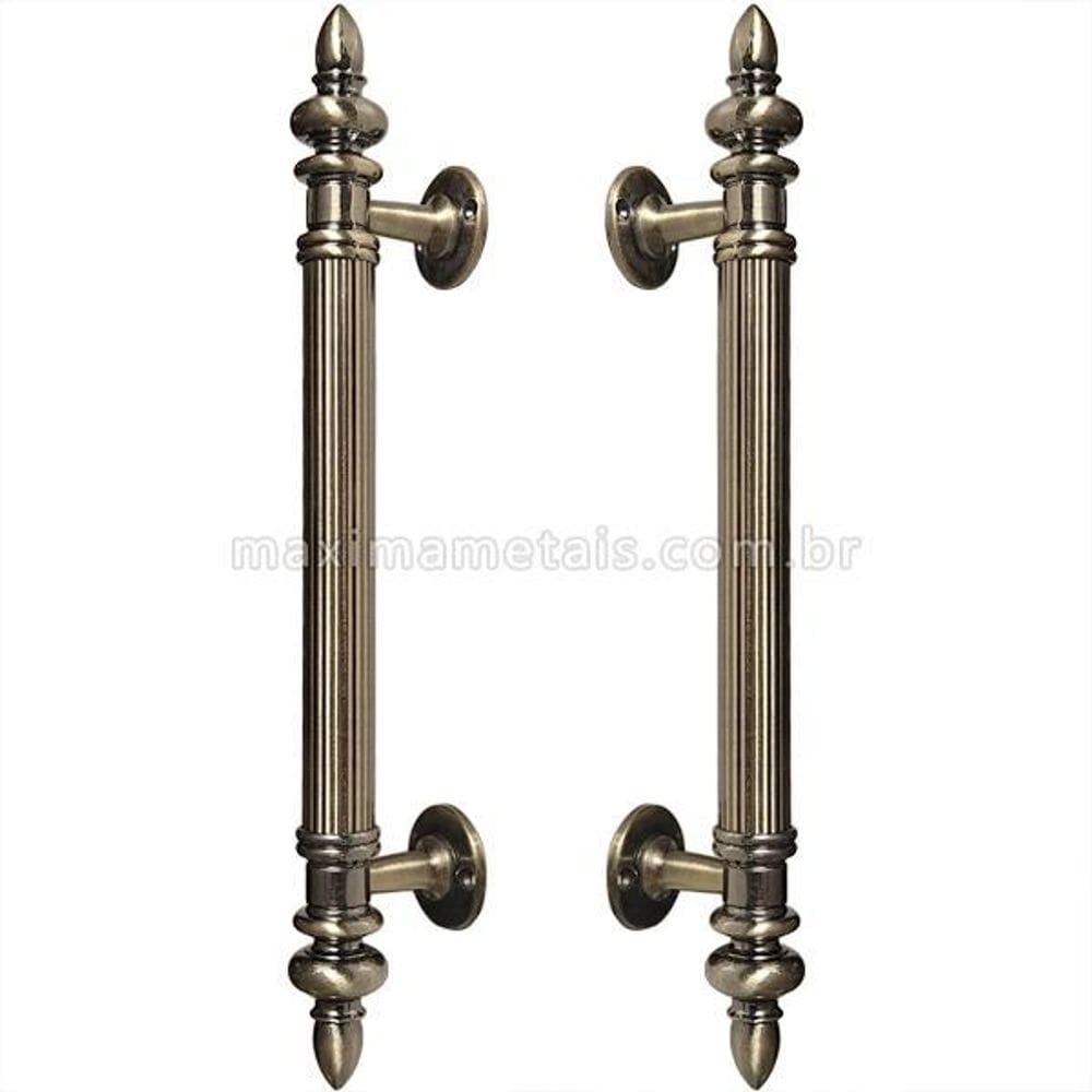 Puxador Duplo Porta Pivotante Correr Genova 295 Mm Bronze