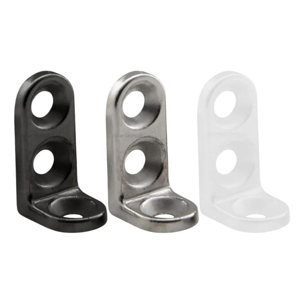 2X 100 Cantoneira Branca 13X20 3 Furos Metal Zamac Reforçada