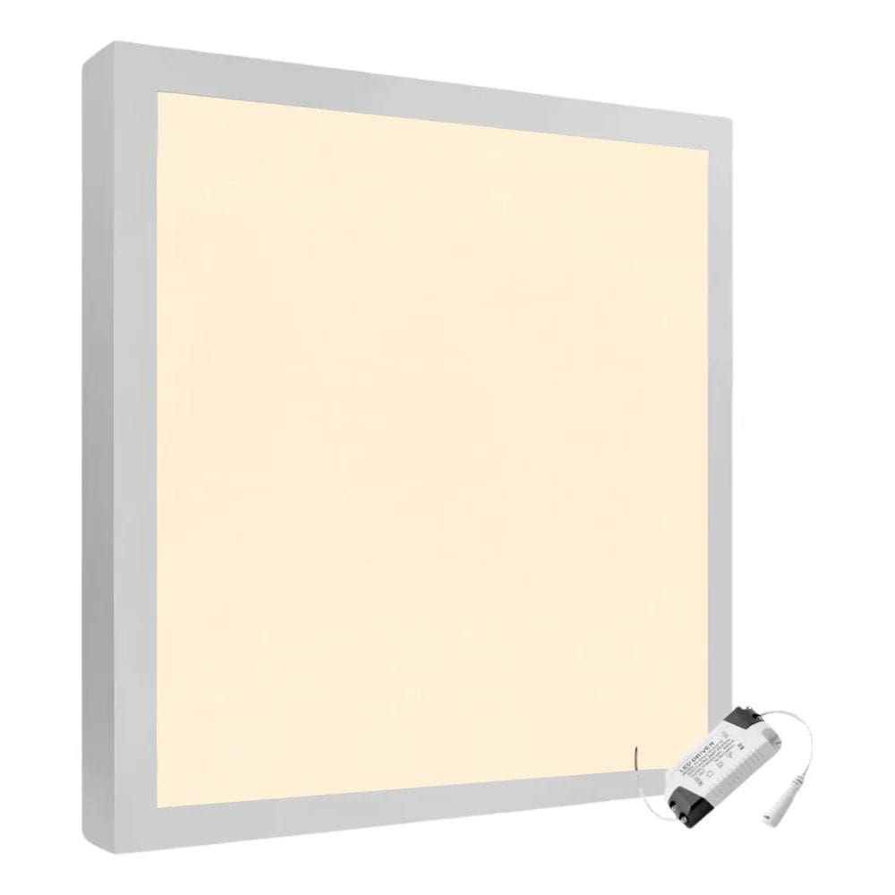 2X Plafon Painel Led 25W 24 Sobrepor Quadrado 3000K Quent
