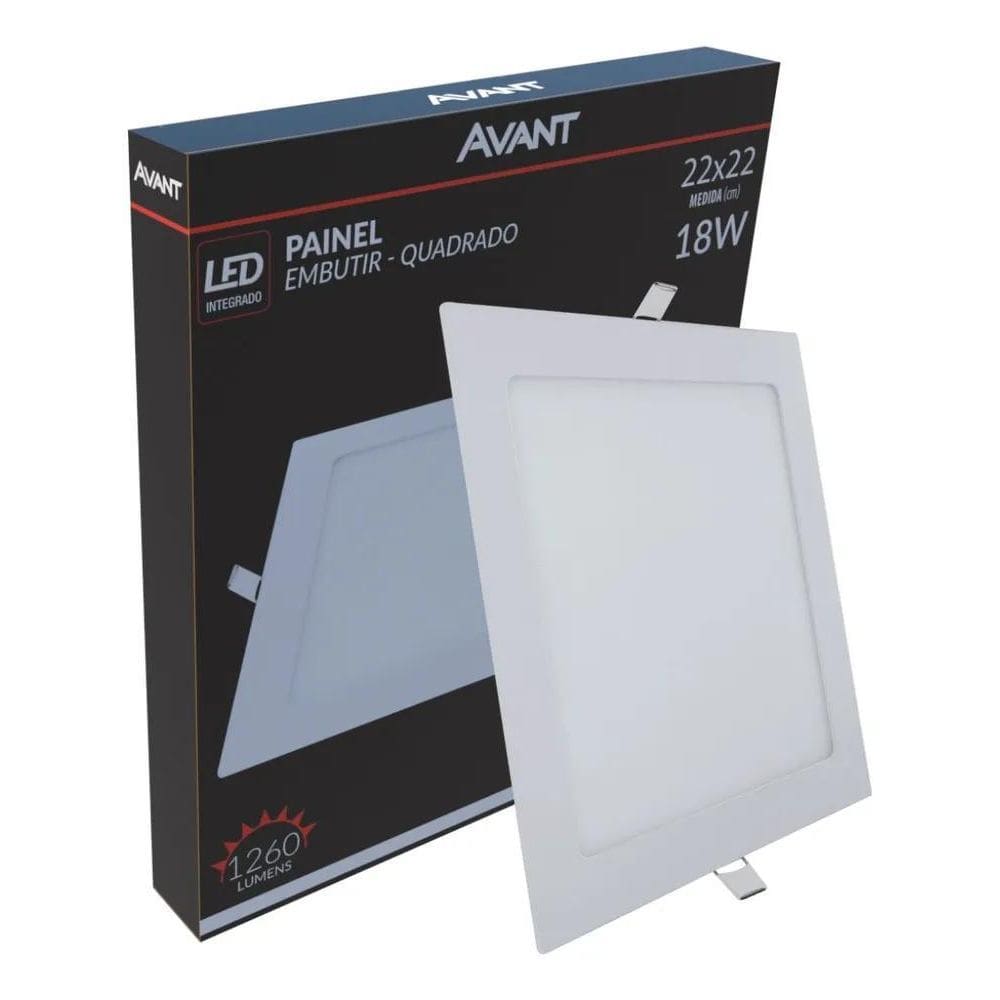 2X Plafon Led Luminaria Embutir Painel Teto 18W Avant