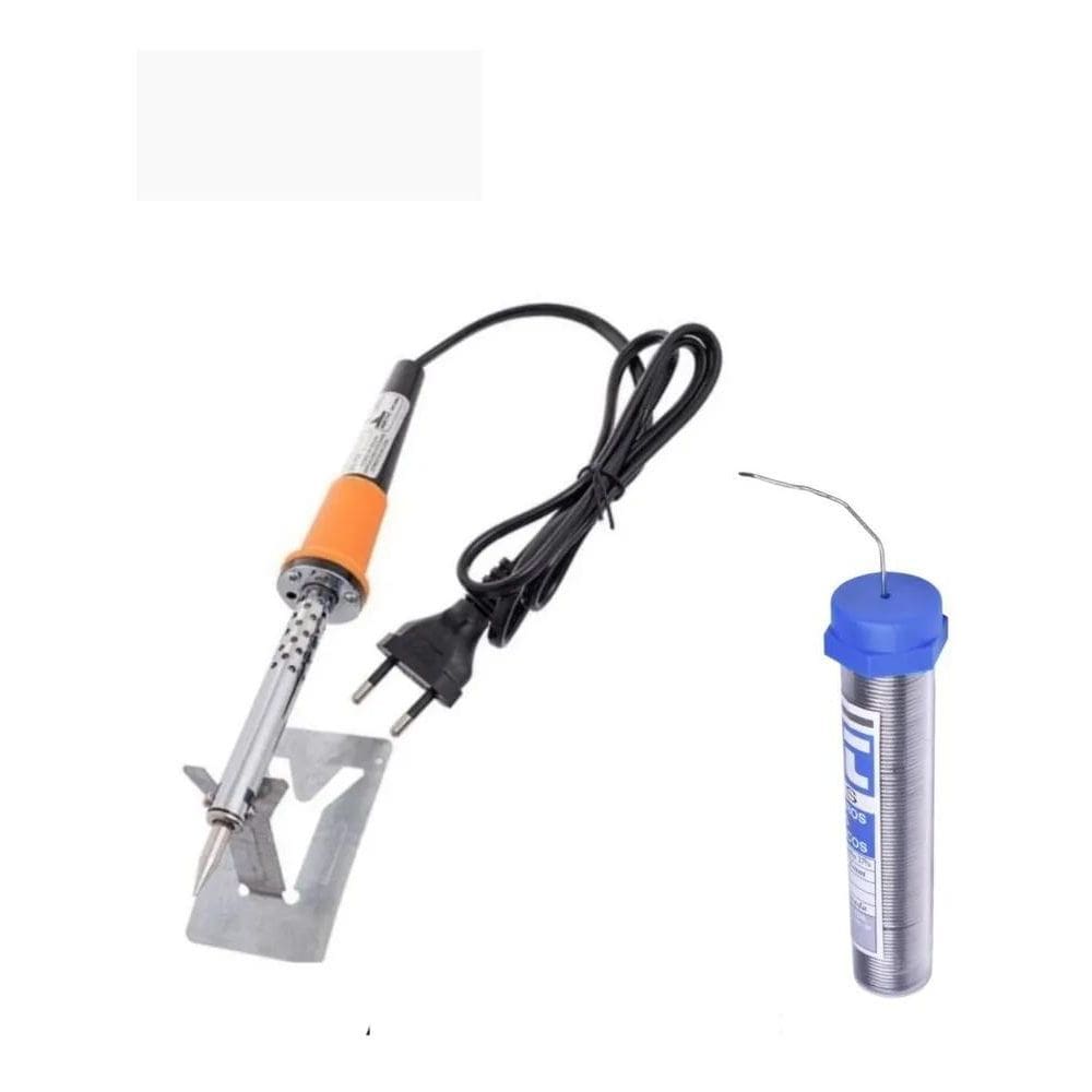 2X Ferro De Solda Soldar + Tubo Estanho 110V Ou 220V 30W 40
