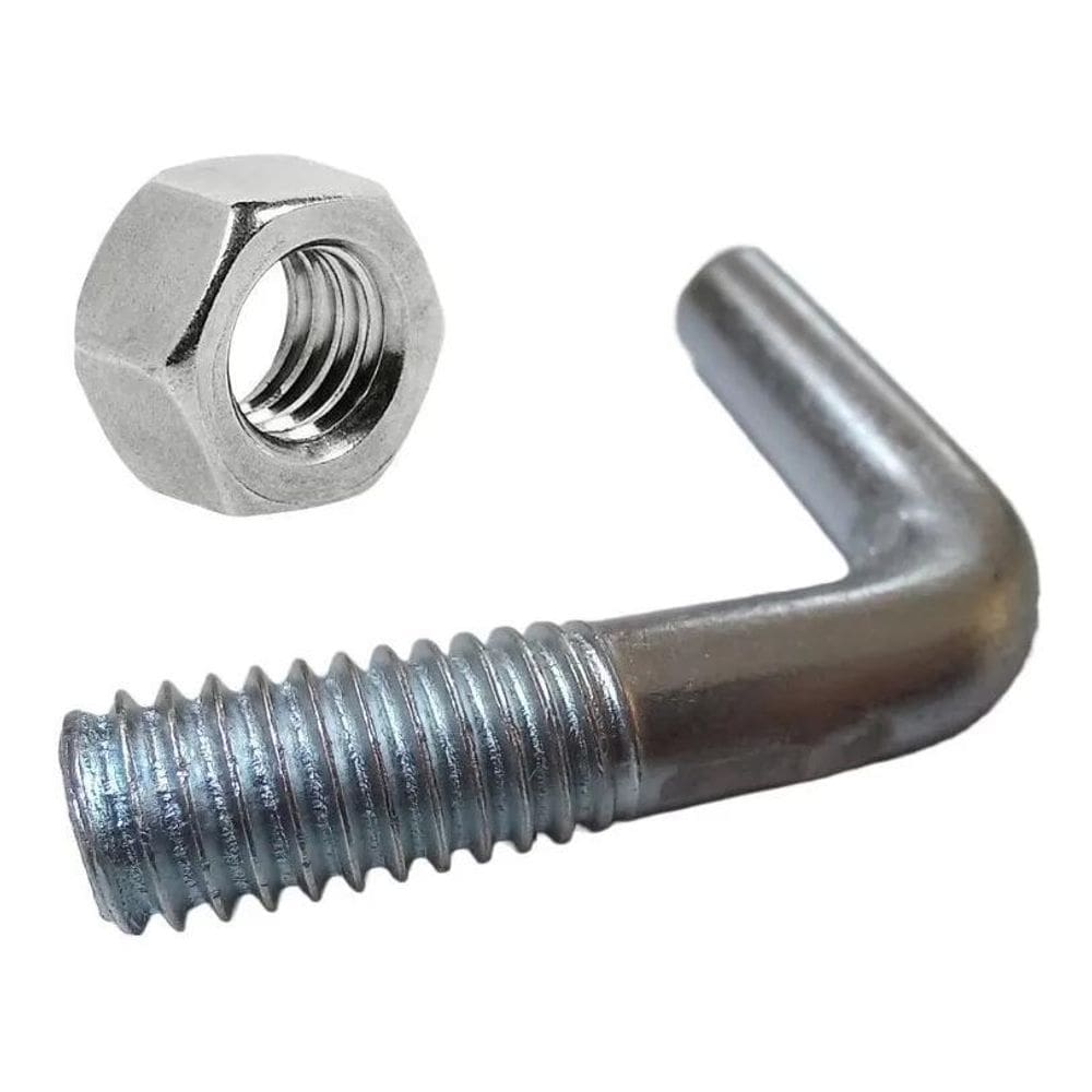 2X Parafuso Para Andaime Galvanizado L 3/8 100 Un Com Porca