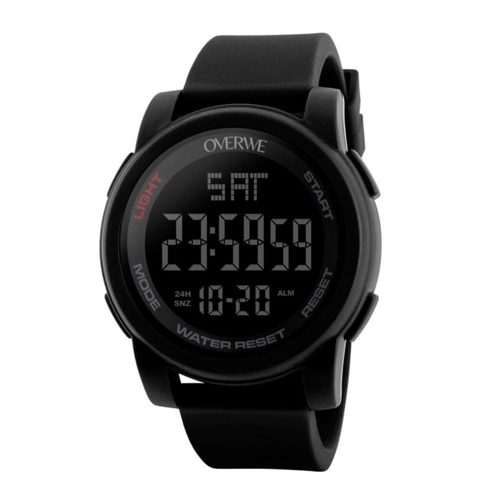 Relógio Digital Masculino Overwe Resistencia Água 50M Preto
