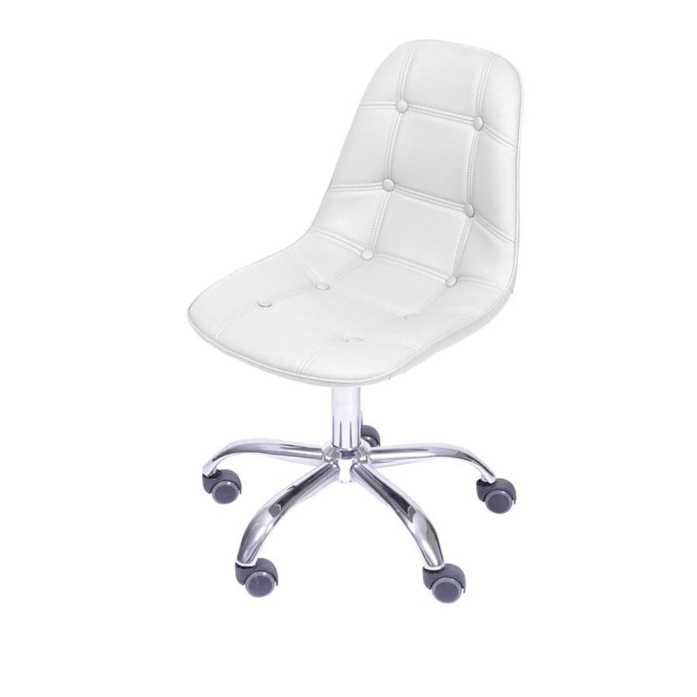 Cadeira Boxbit Dkr Eames Botonê Base Em Rodízio Branca