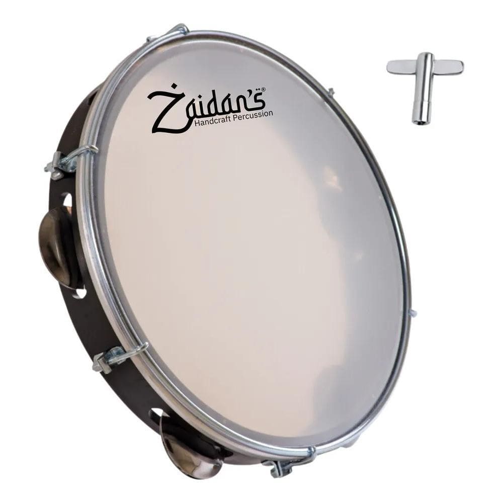 2X Pandeiro Profissional Abs Preto 10 Polegadas Pele Leitosa