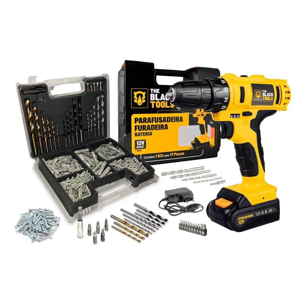 Parafusadeira Furadeira A Bateria Tb-12E The Black Tools E J