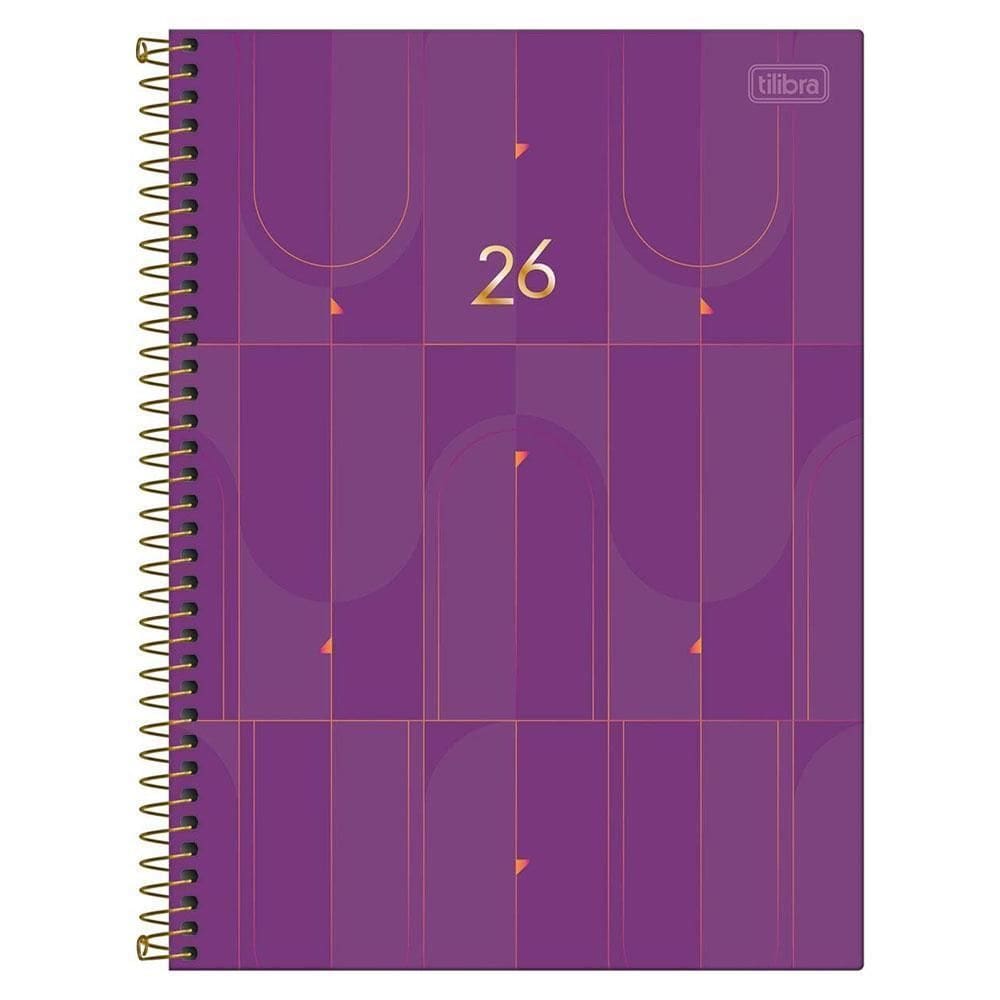 Agenda Diária 2026 Espiral M9 200Fls Spot Roxo Tilibra