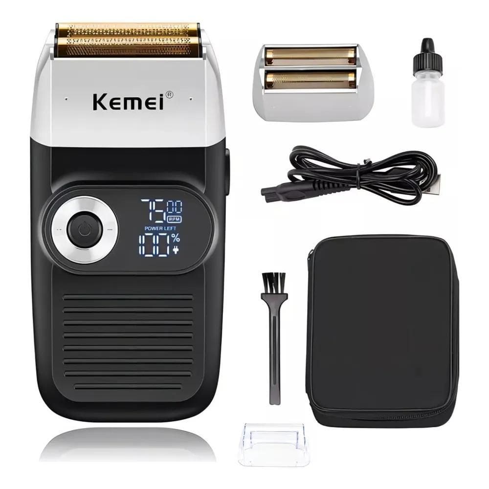 Shaver Kemei Barbeador Elétrico Com Lcd Precisão E Conforto