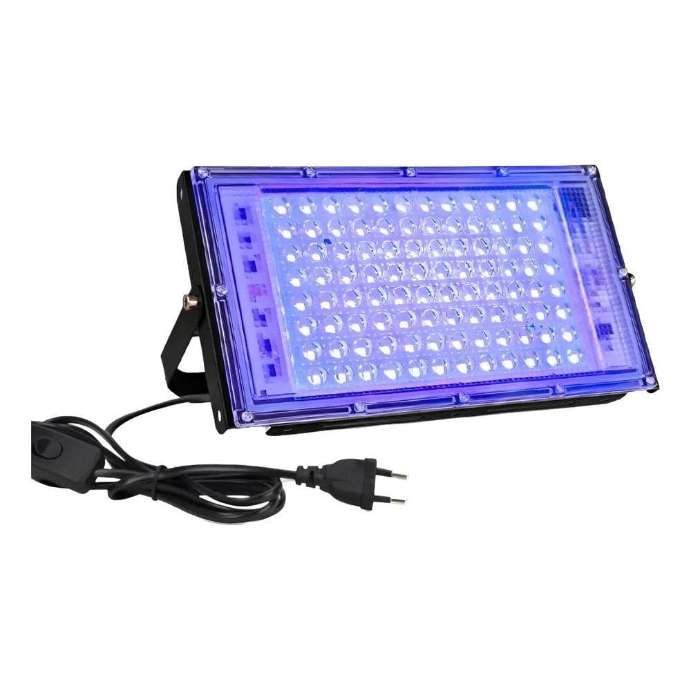 2X Painel Refletor Led Uv Luz Negra 100W Olofote Neon Dj Fes