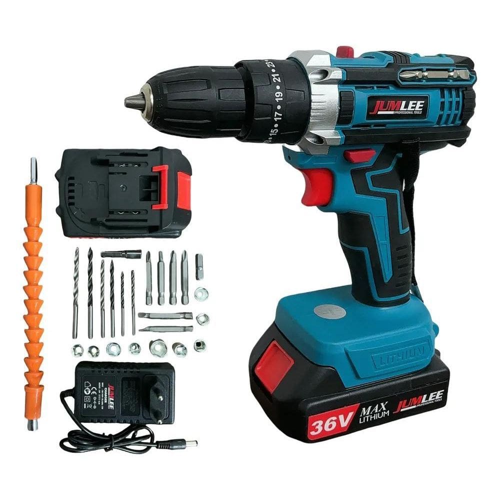 Parafusadeira Furadeira Impacto 2 Baterias Profissional 36V