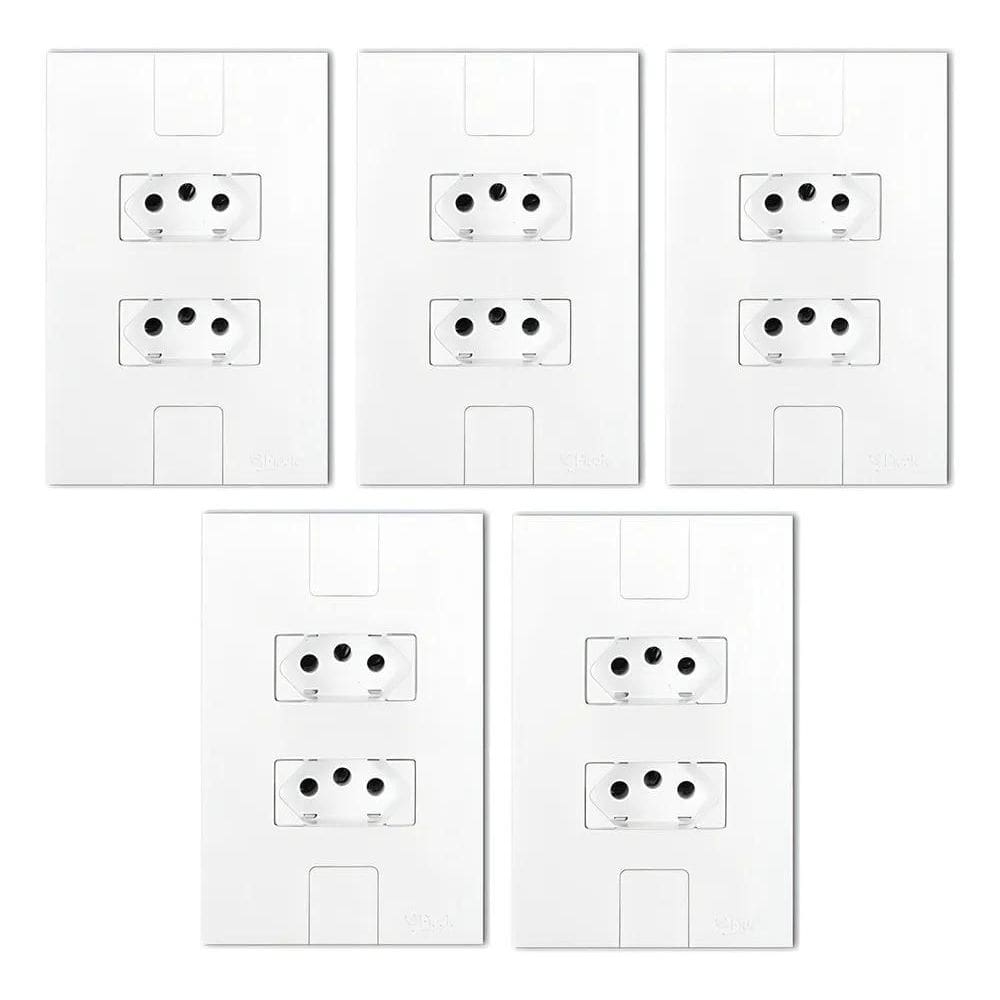 2X Kit 5 Tomadas Dupla 20A Pluzie Modular Caprice Cor Branco