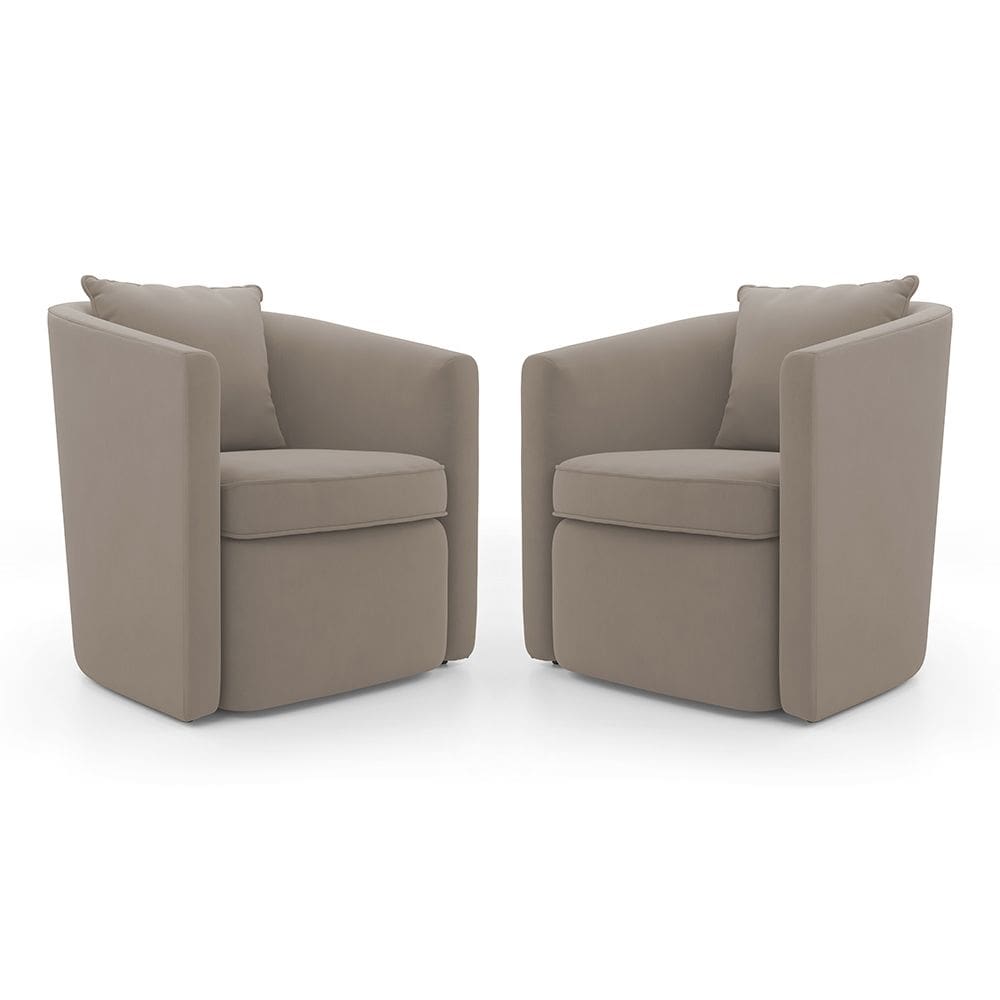 Kit 02 Poltronas Decorativas Sala de Estar Aimê Suede Bege - Desk Design