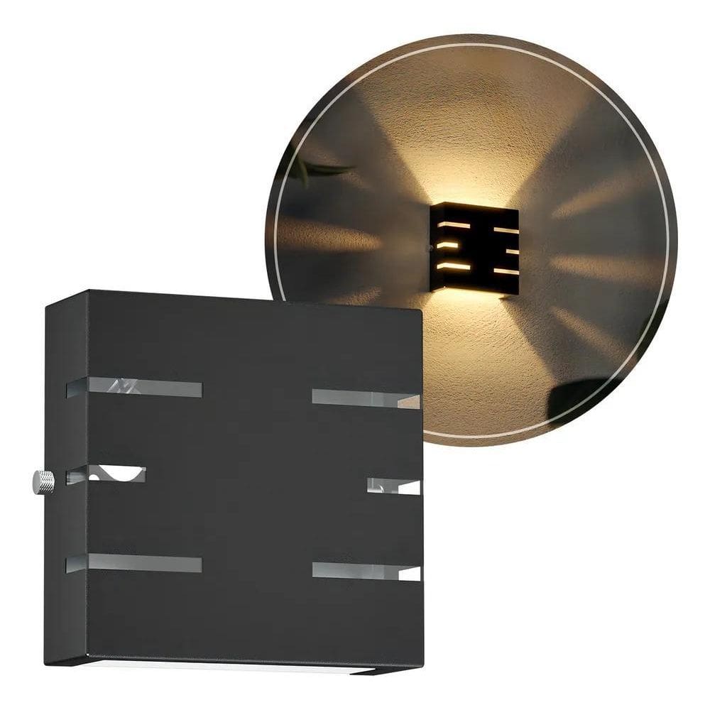 2X Arandela Slim 2 Fachos 6 Frisos Externo Muro Parede Cor P