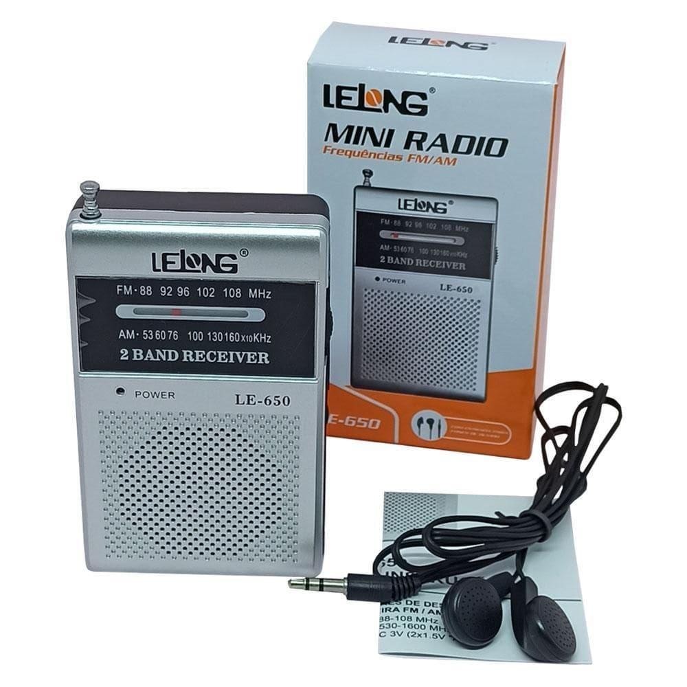 Mini Rádio Lelong De Bolso Ou Mão A Pilha Am/Fm