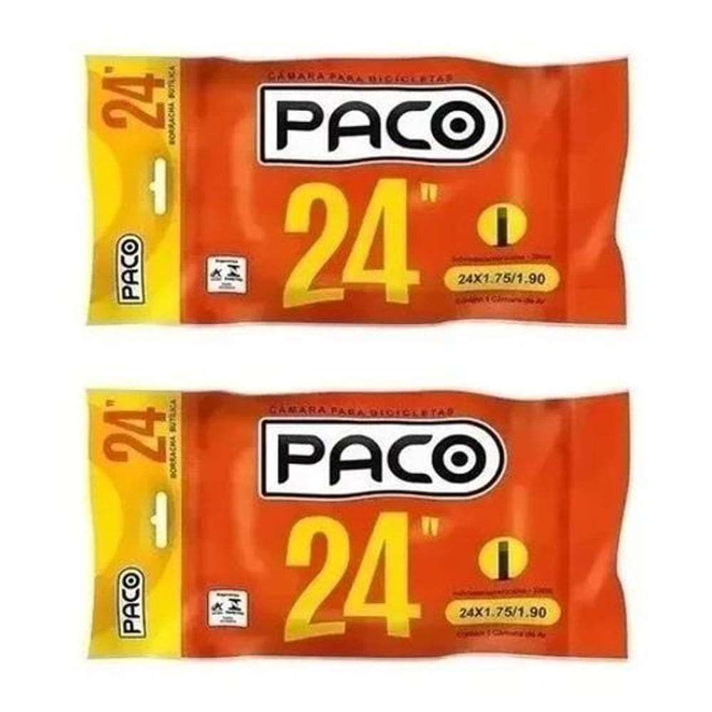 2X Kit 2 Câmaras De Ar Bike Pneu Aro 24 Americana Grossa 35M