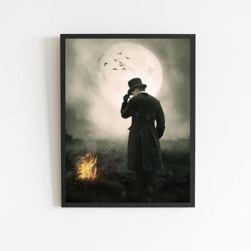 Quadro Exú Rei Das Sete Encruzilhadas 45X34CmVidro Preta