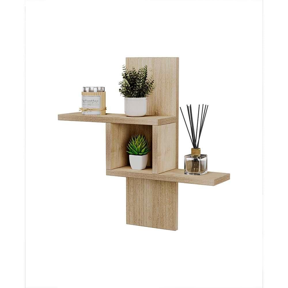 Nicho Decorativo Cross Carvalho para Banheiro Lavabo