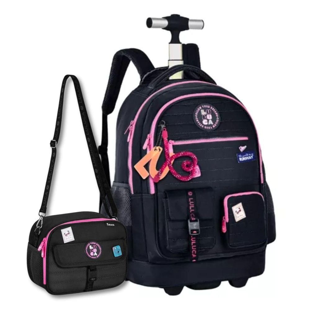 Mochila Luluca Com Lancheira Térmica Kit Escolar Feminino