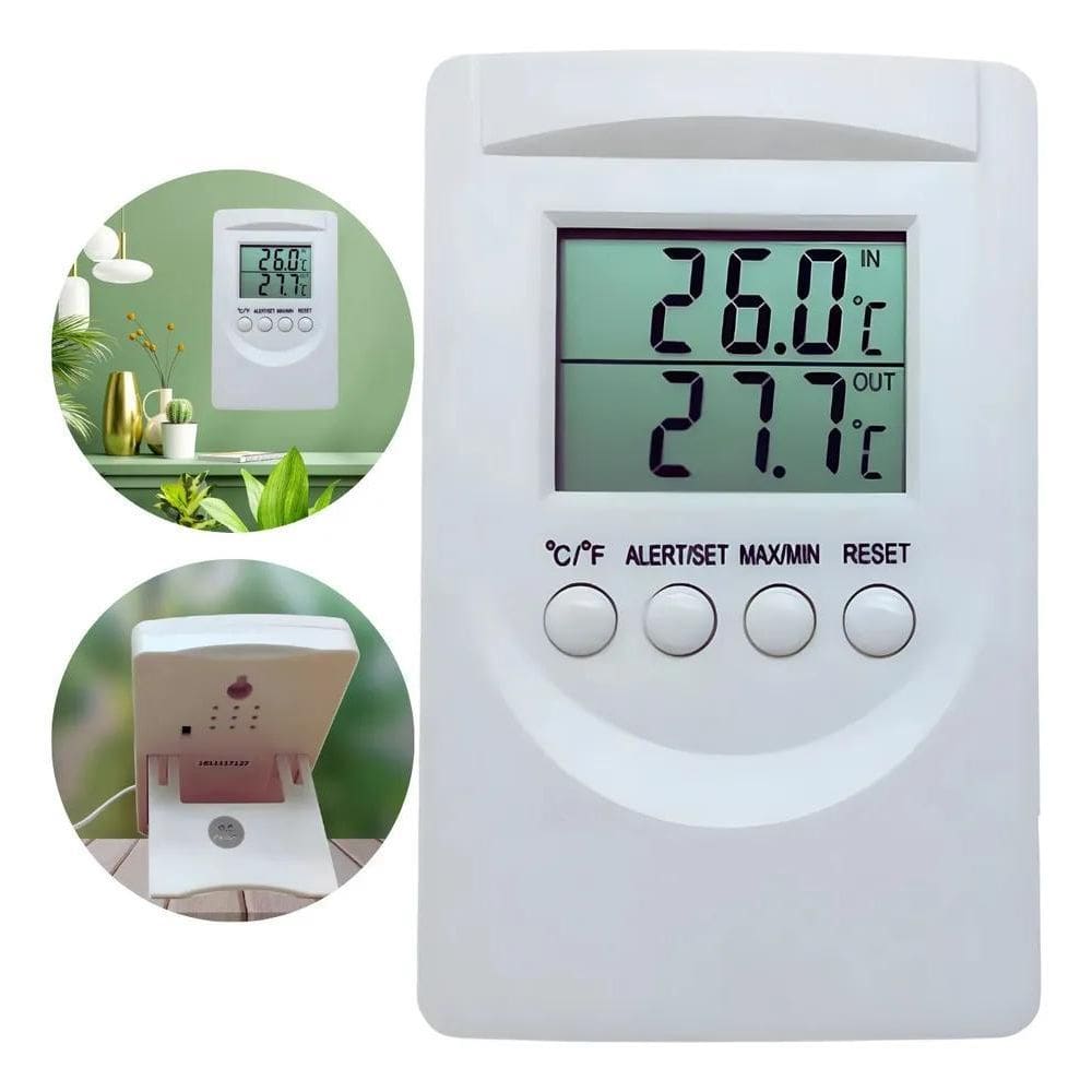 2X Termômetro Maxmin Interno Externo+Certificado De Calibra