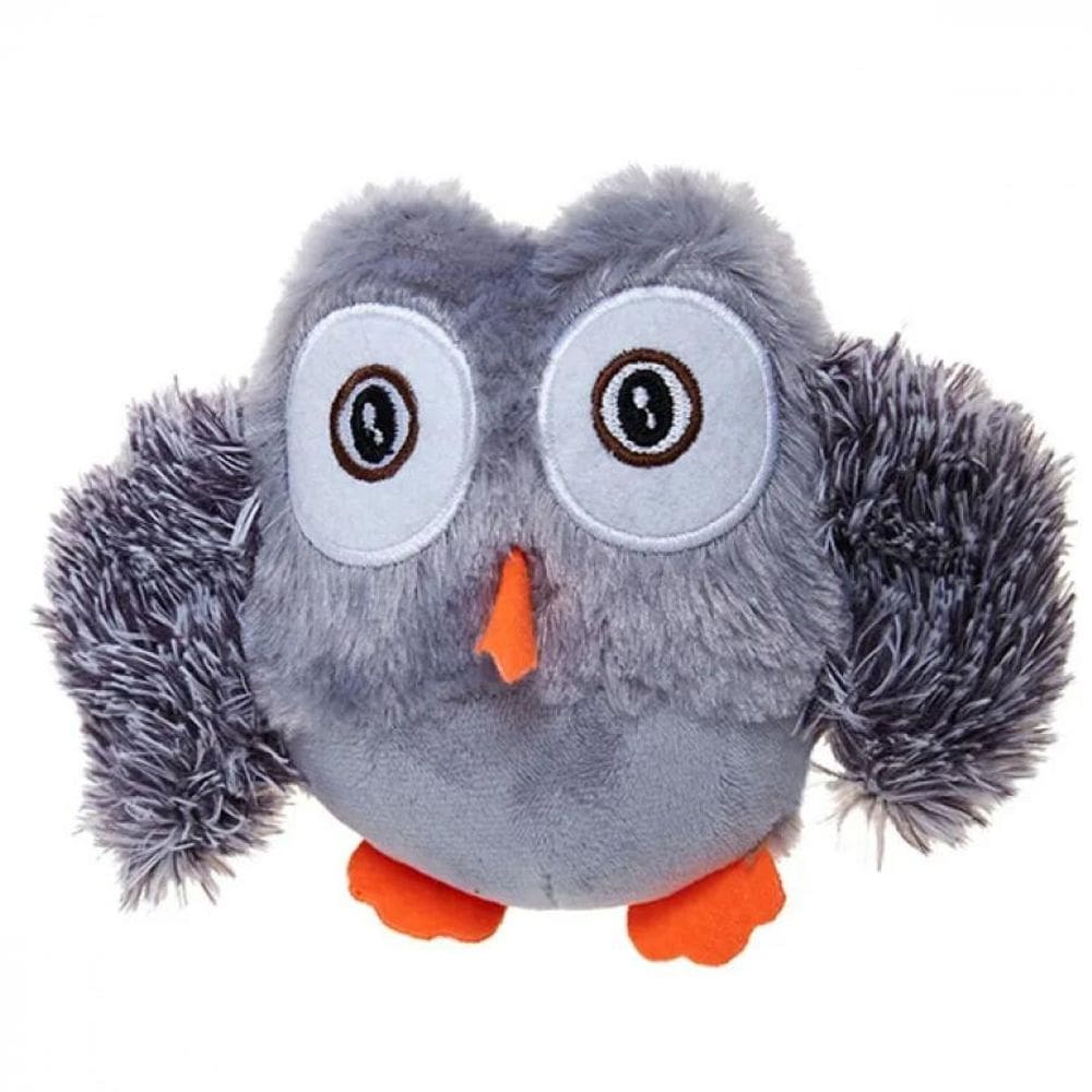 Brinquedo Pet Cães Pelúcia Pet Coruja Cinza Napi 13Cm