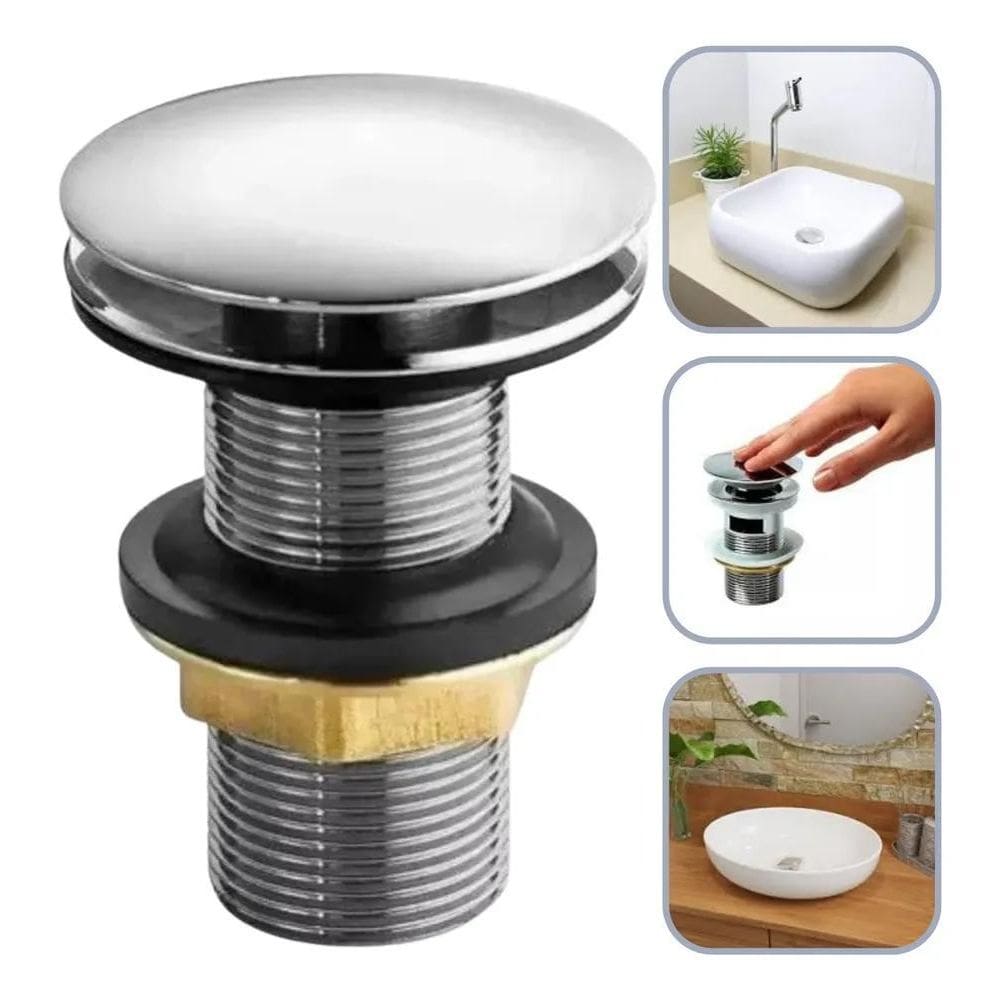 2X Válvula Click Up Luxo Inteligente Inox Cuba Banheiro 7/8