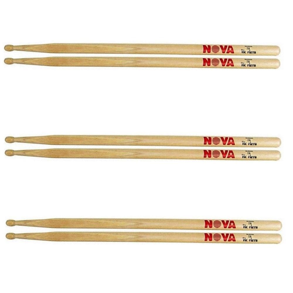 Kit 3 Pares Baquetas Nova 7A Mad Vic Firth Cod6093