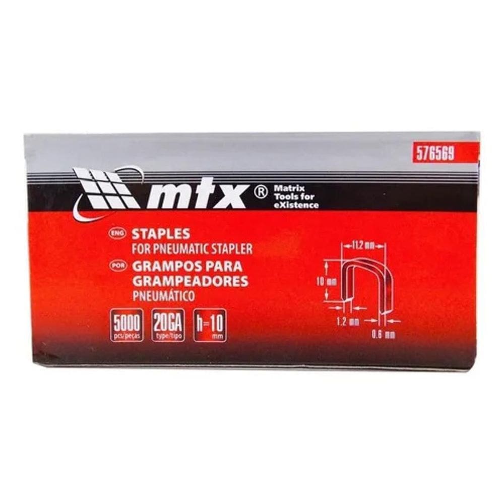 2X Grampo 10Mm 5000 Und Para Grampeador Pneumático Mtx
