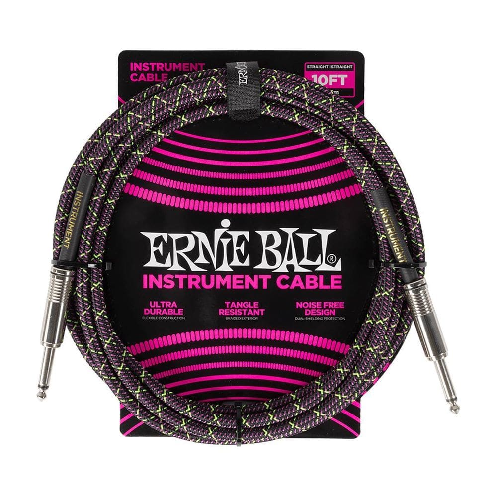 Cabo Ernie Ball P10 Reto 10Ft 3,05M Têxtil Purple Python