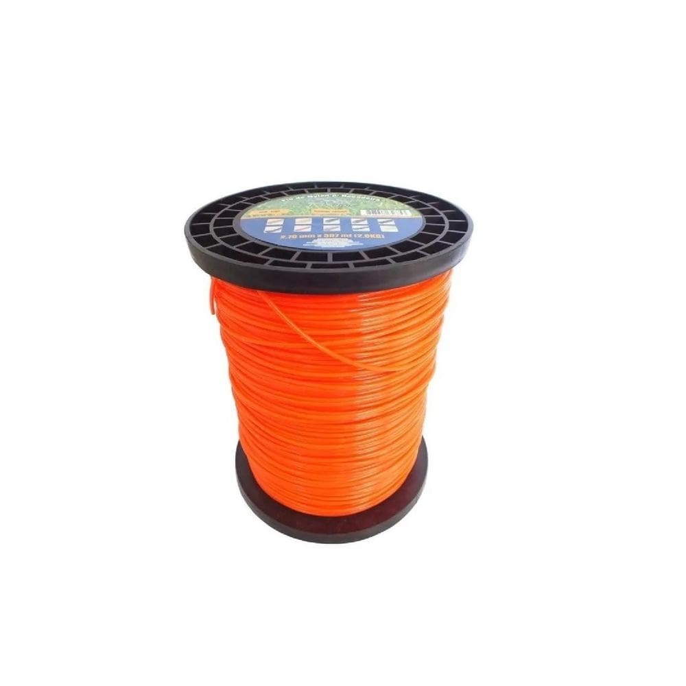 Rolo Fio De Nylon 2.70Mm Laranja 307Mt 2Kg Para Roçadeira