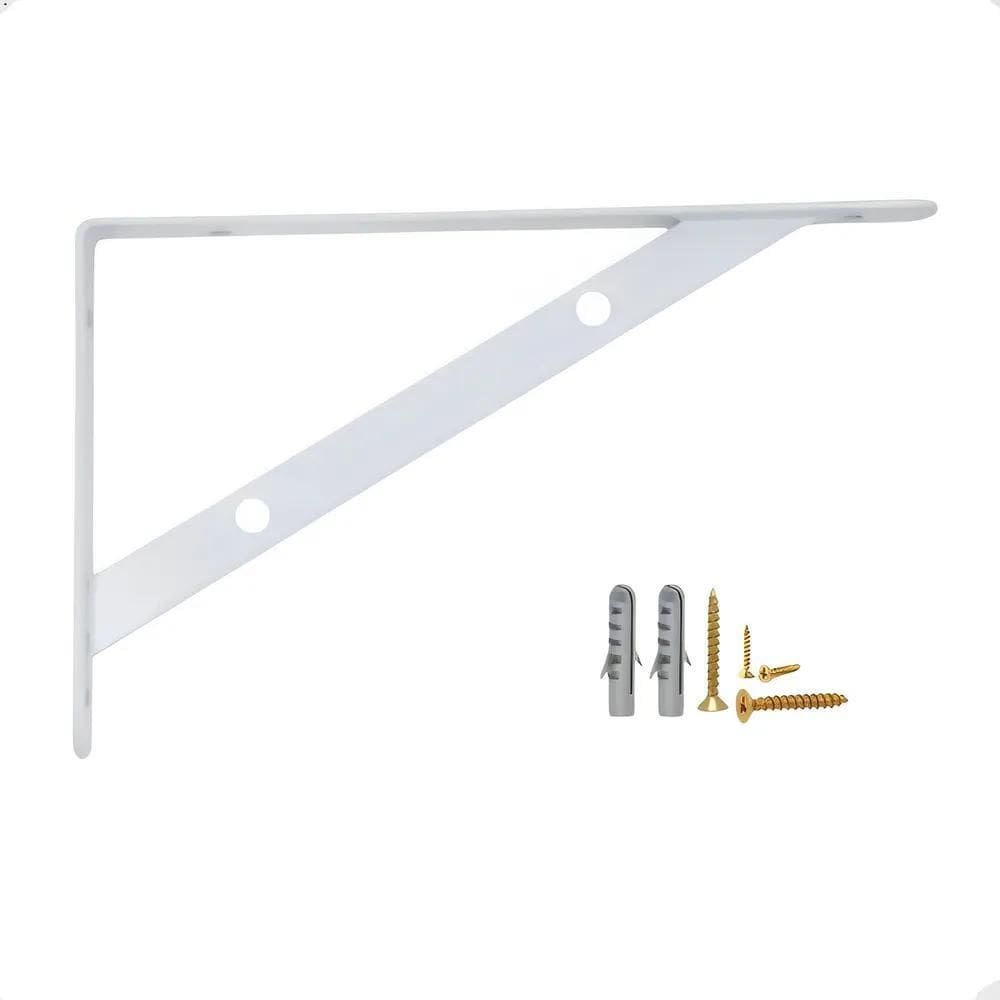 6 Mão Francesa Cantoneira Prateleira 25Cm + Parafuso Casa