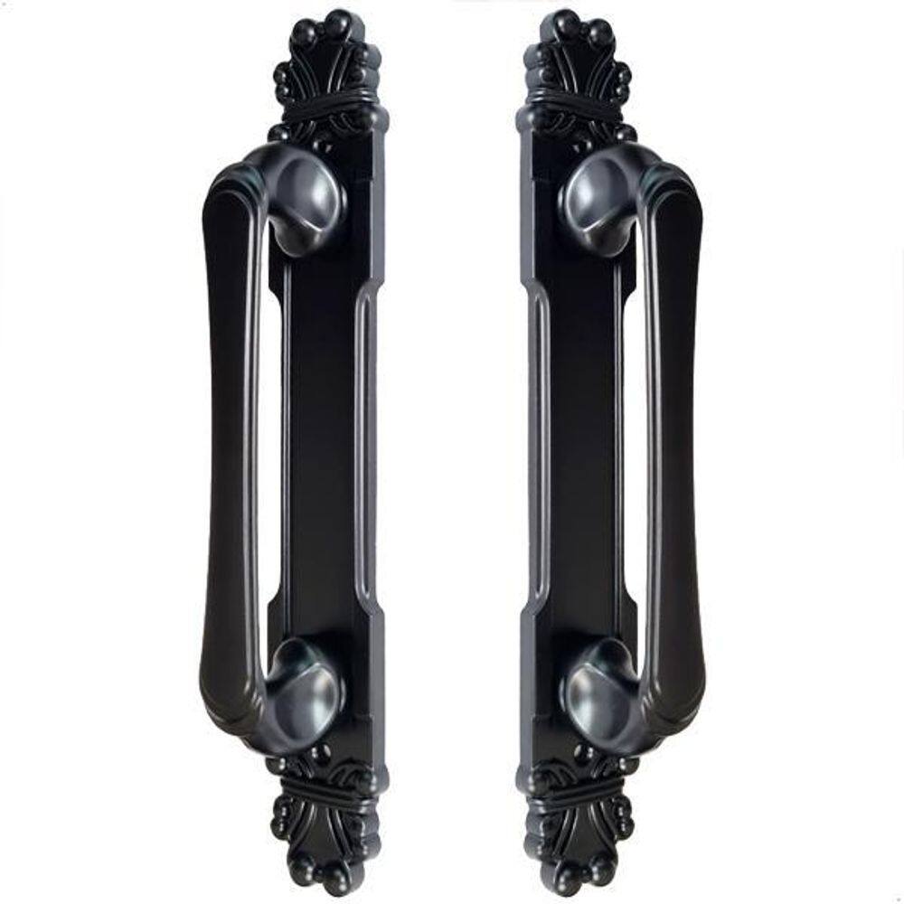 Puxador Duplo Mozart 280mm Preto Fosco Porta Pivotante
