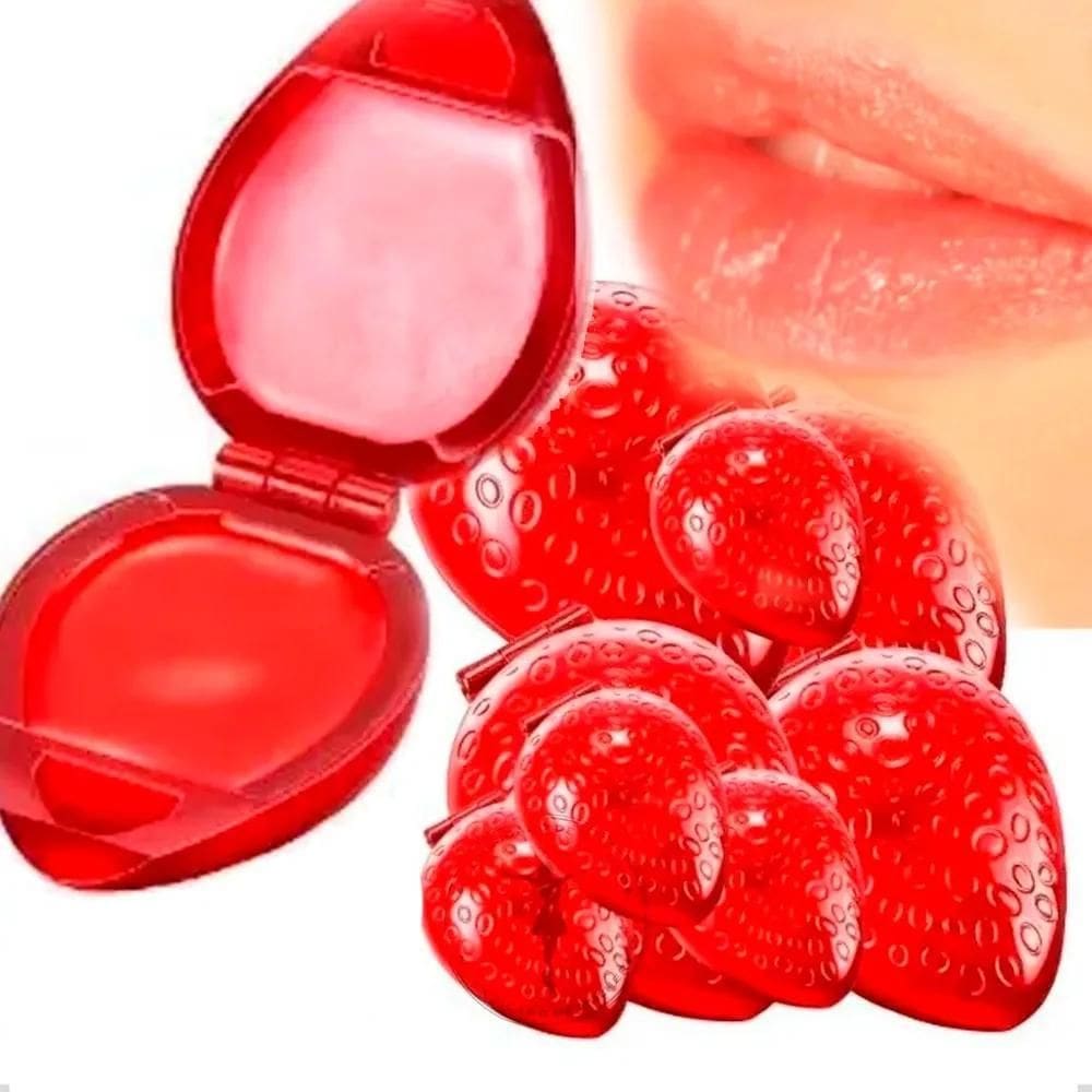10Un Brilho Labial Batom Moranguinho Cremoso Gloss Infantil