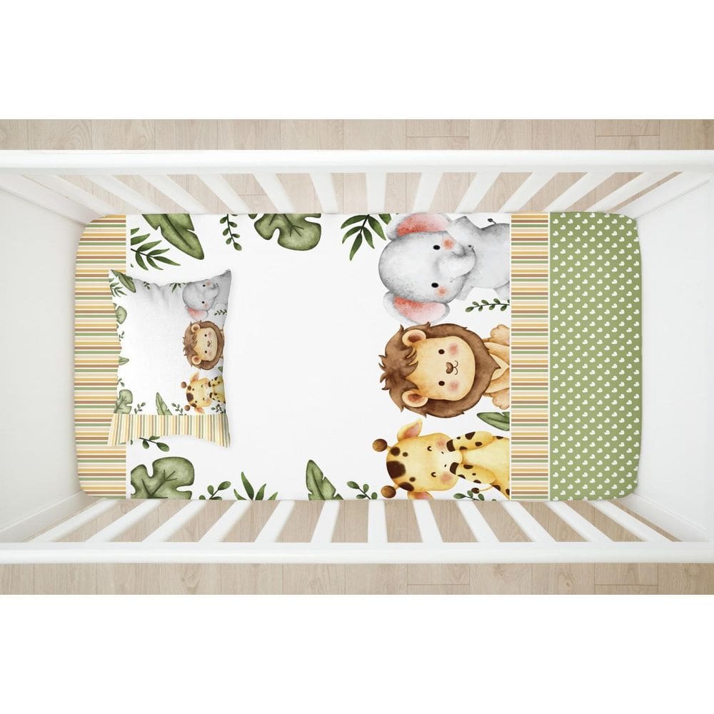 Lençol Berço Coleção Encantos, Para Bebê, 2 Peças Decorativa