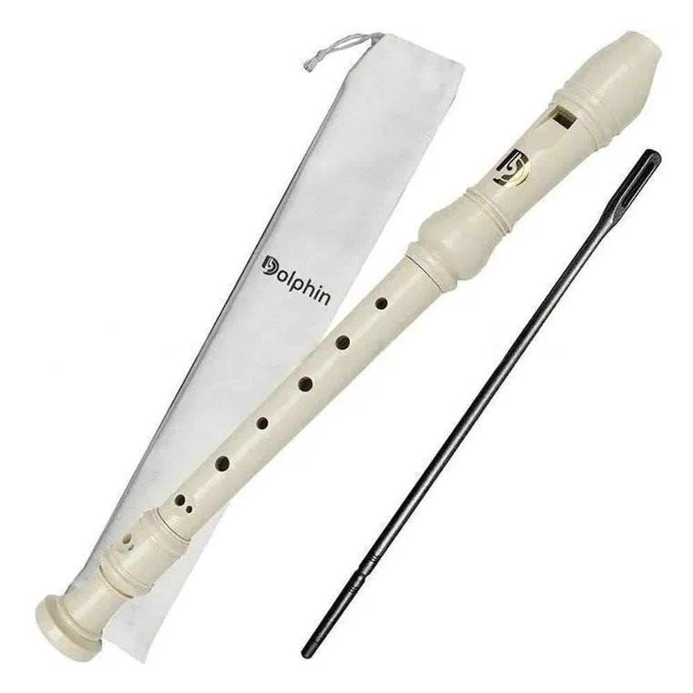 2X Flauta Doce Germanica Soprano Dolphin Dp123 Cor Única