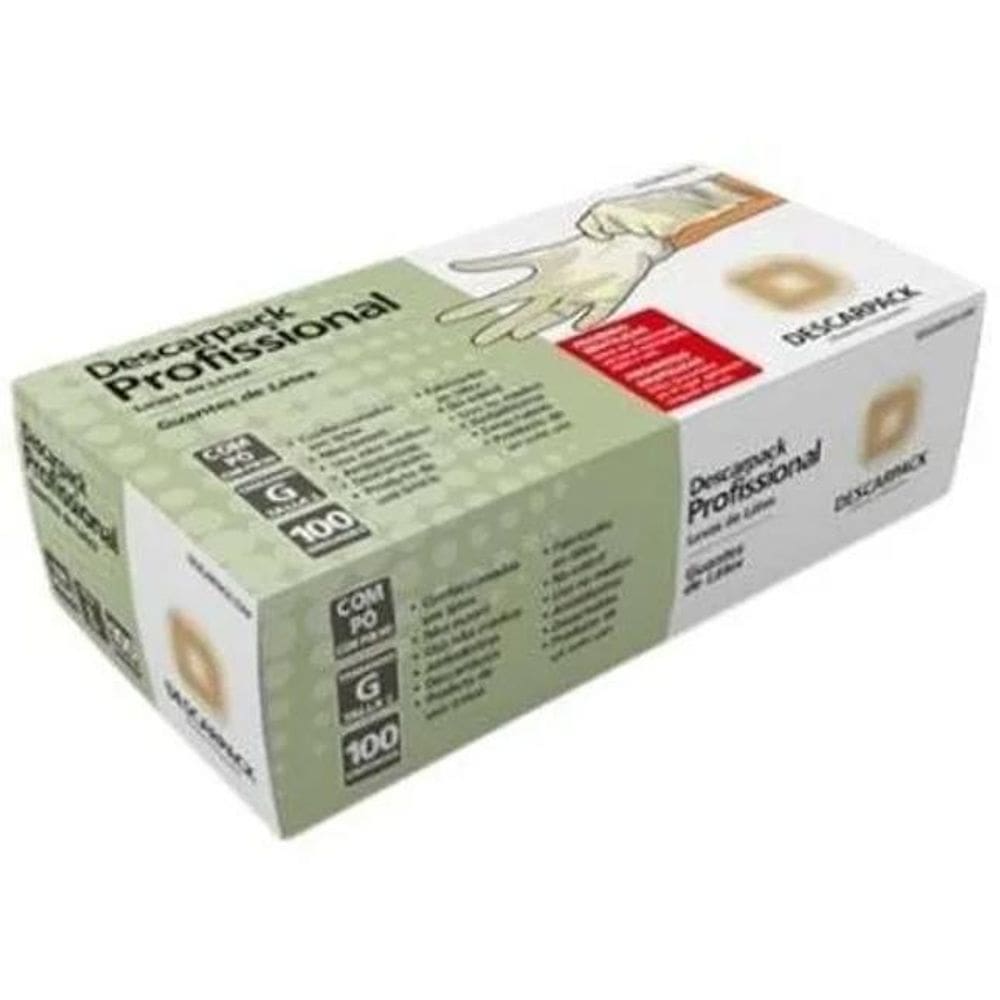 Luva De Latex Descarpack Profissional 100 Un - G