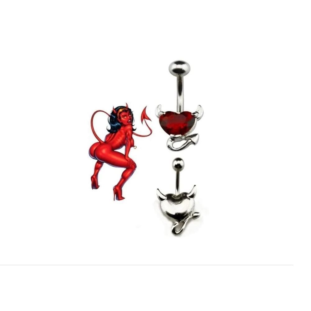 Piercing Umbigo Tentação Coração Vermelho Sexy Estilo