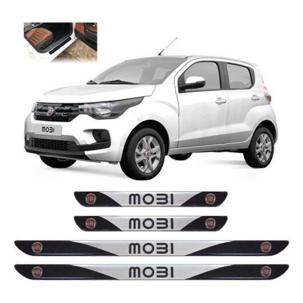 Soleira Porta Fiat Mobi 2017 A 2020 4 Peças Resinado Sr01012