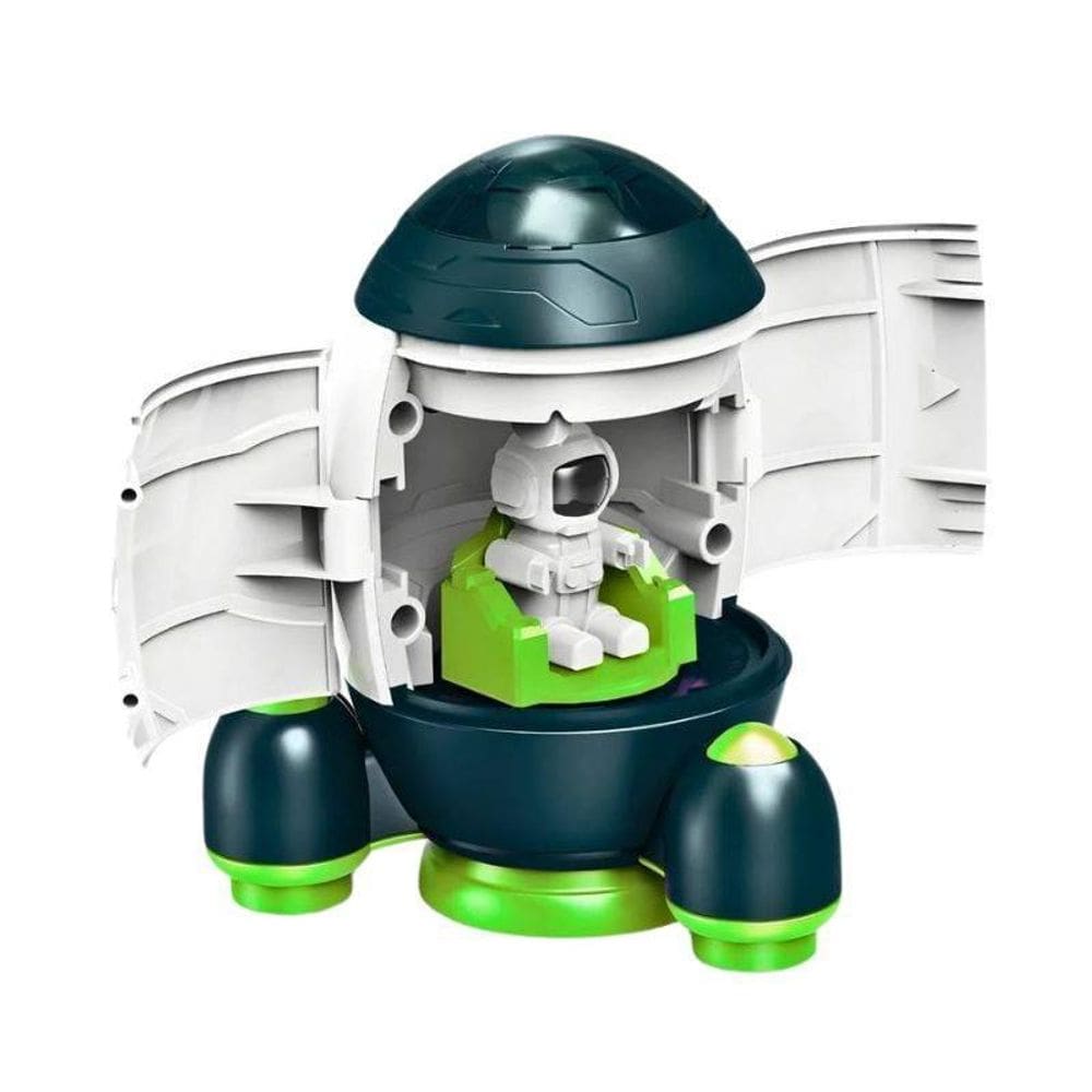 Foguete Espacial Verde Brinquedo Infantil Com Astronauta