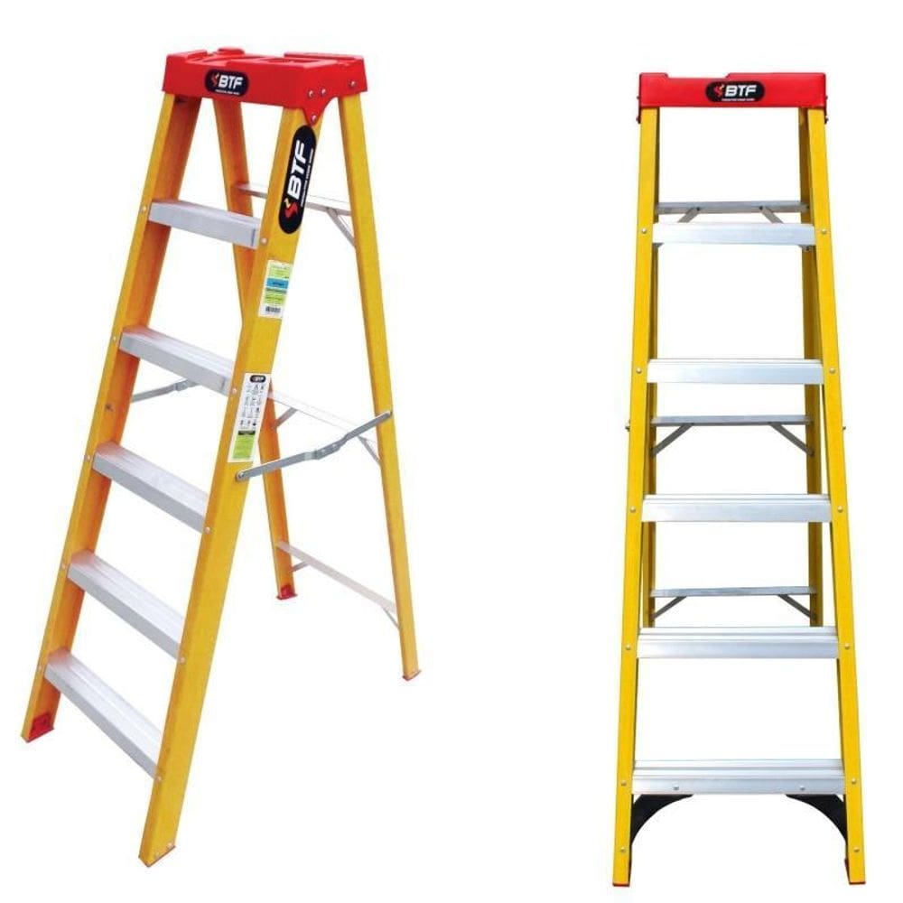 Escada De Fibra Tesoura Prática 5 Degraus Btf Efp5909