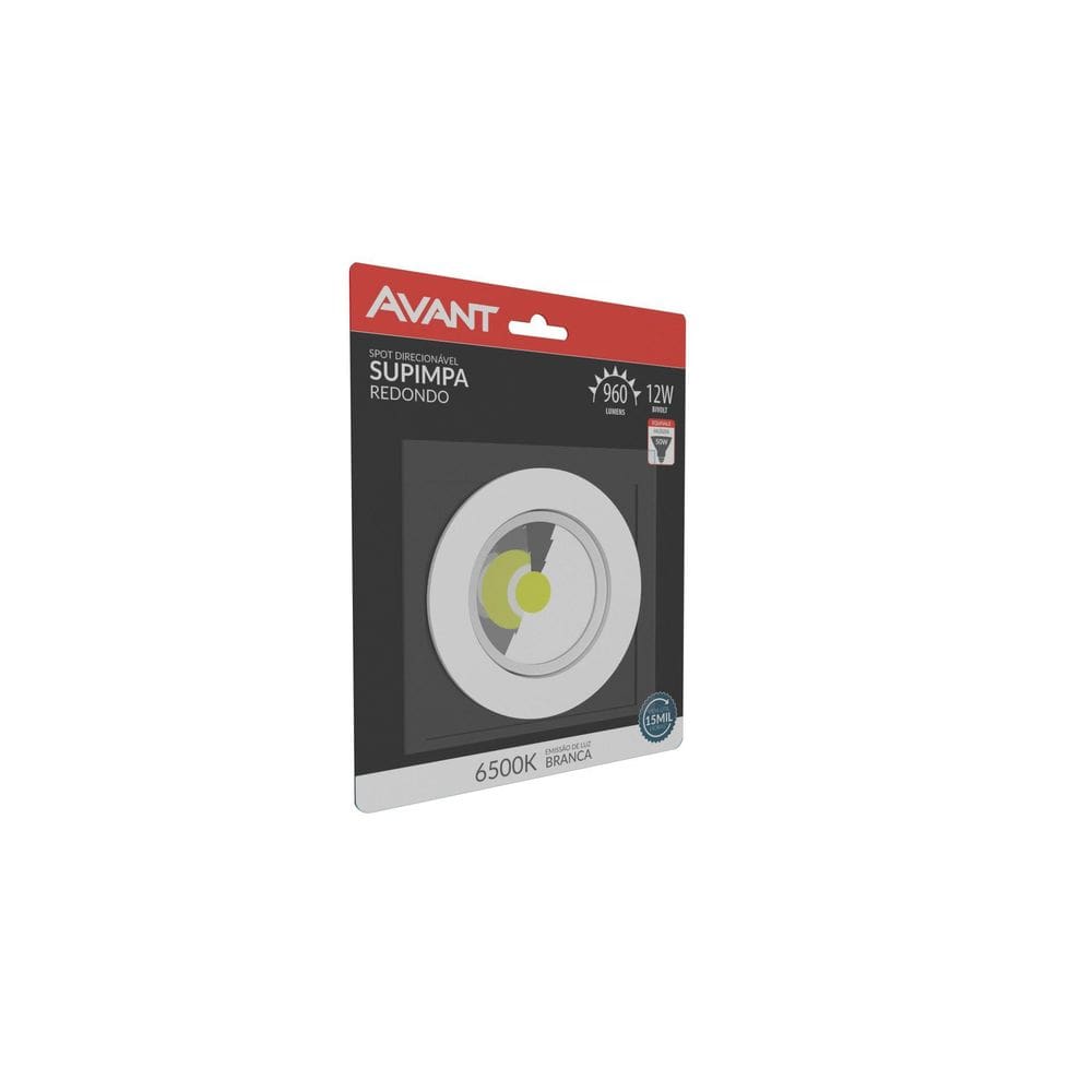 Spot Led Embutir Redondo 12W 6500K Avant