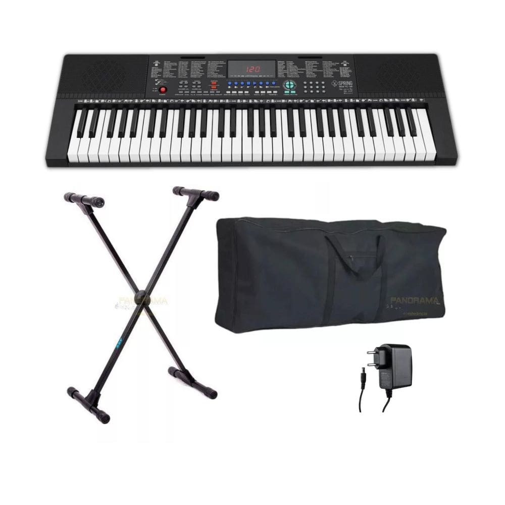 Kit Teclado Arranjador Spring Tc161 61 Teclas