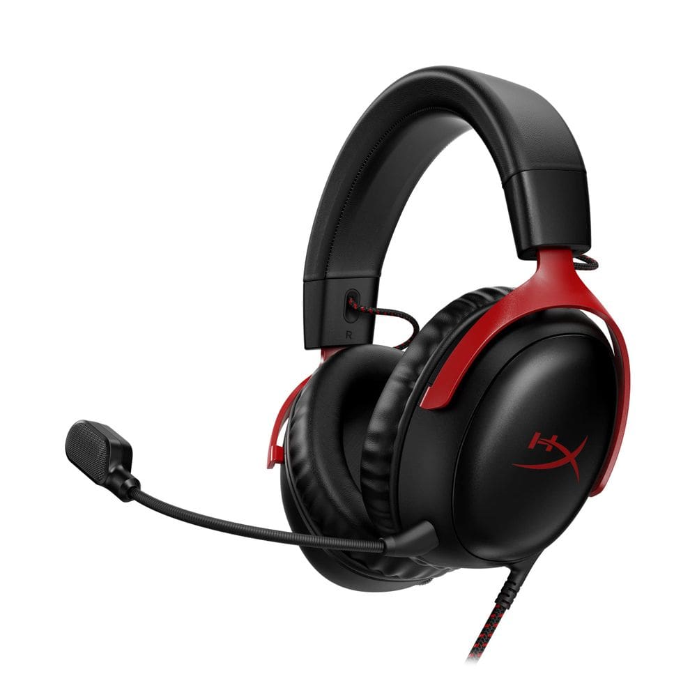 Fone de ouvido para jogos HyperX Cloud III para PC com fio PS5 Xbox preto/vermelho