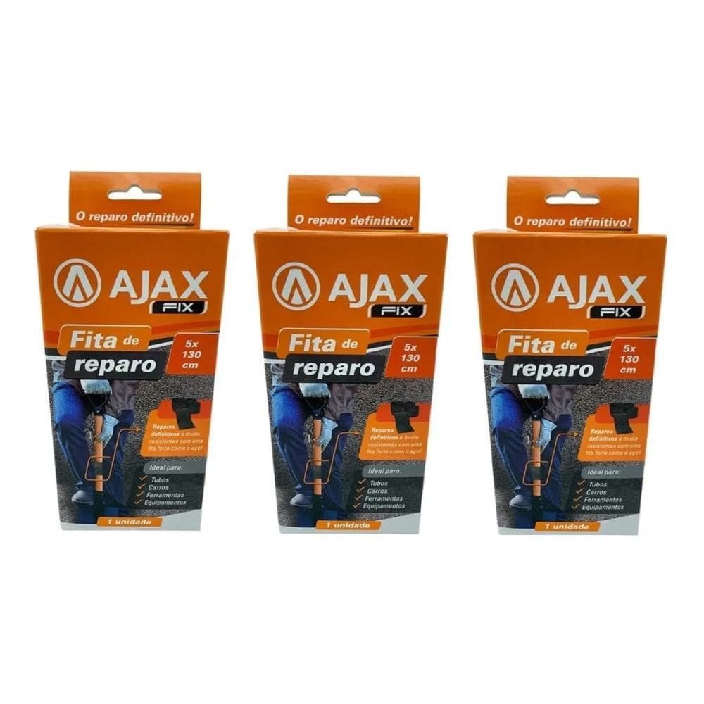 3 Fita Para Reparos E Consertos Em Geral Fita Dura - 1,30 Mt