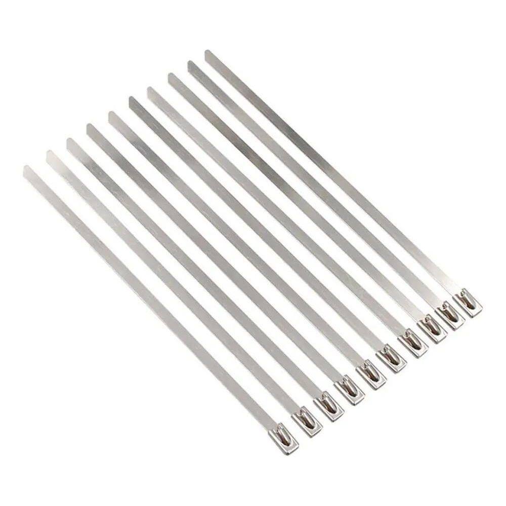 2X Kit 10 Abraçadeira Metálica Zip Tie Termotape 35Cm Em Aço