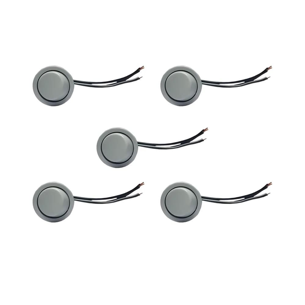 05 Interruptor Para Moveis Botão 22mm Com Cabo 2a Branco