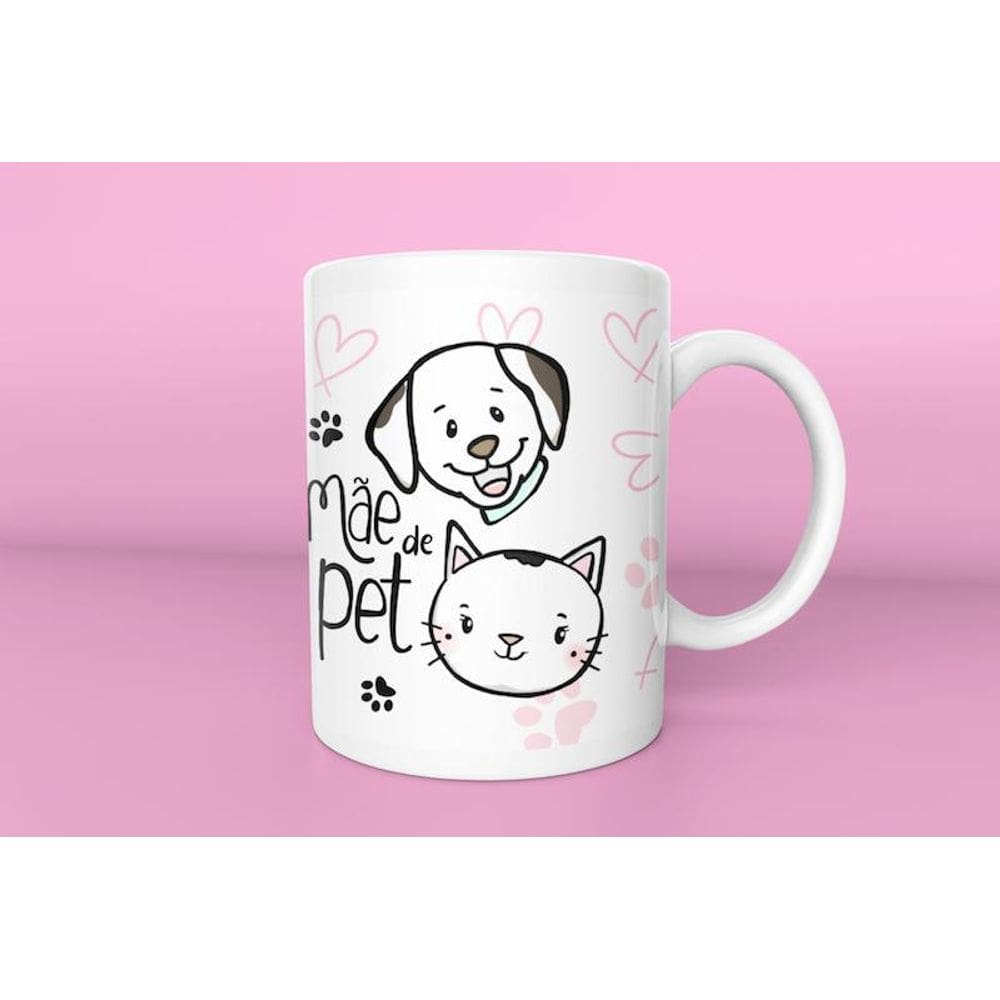 Caneca Presente Porcelana 325Ml Tema Mãe De Pet
