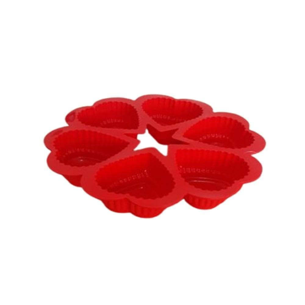 Forma De Silicone Coração Bolo Bolinho Cupcake Escolha A Cor