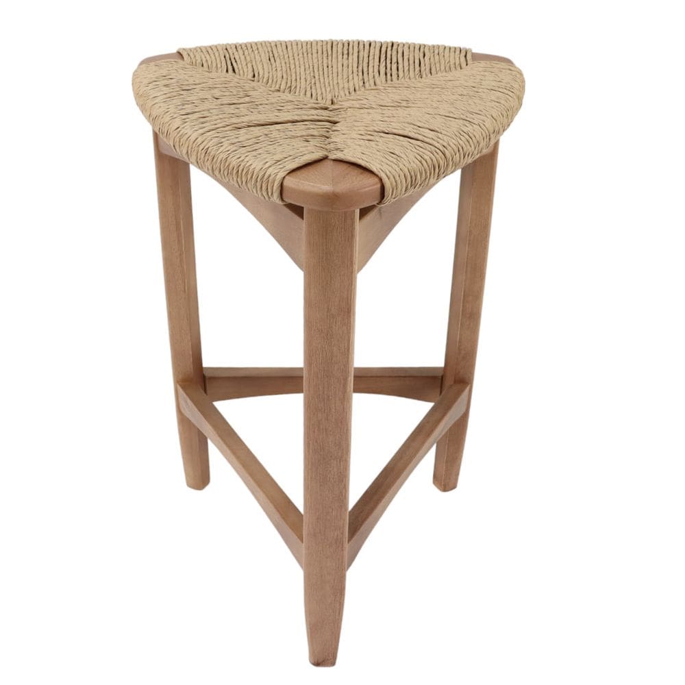 Banqueta Alta Cairo Nacional Móveis 65cm(Alt) Madeira Eucalipto Pinhão Assento Cordas Fibra Celulose