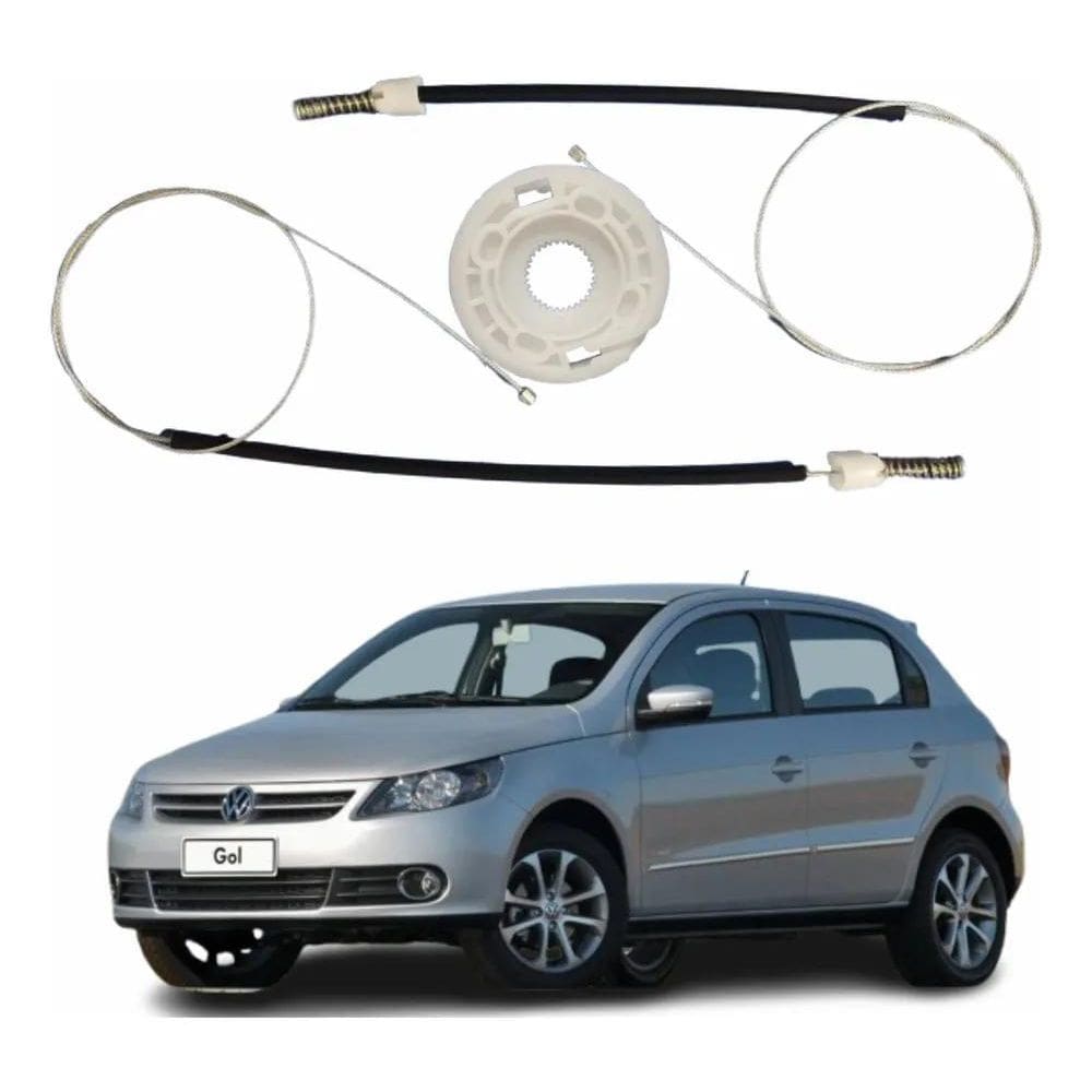 2X Kit Cabo Aço Maquina Vidro Eletrico Gol Voyage G5 G6 Dian