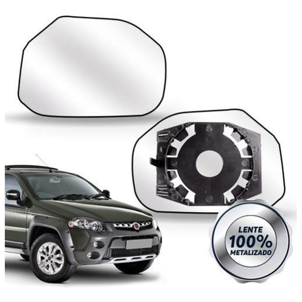Lente Retrovisor Palio 2009 A 2011 Adventure Strada Com Base